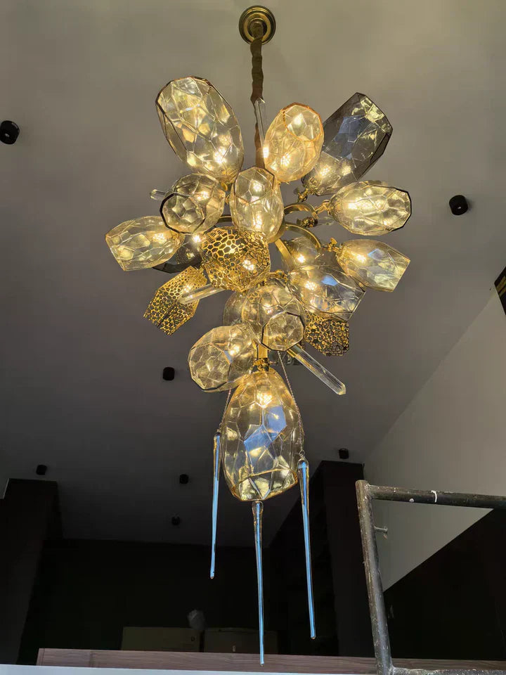 Glass Chandelier Italian Light Luxury Light for Dining Room / living Room