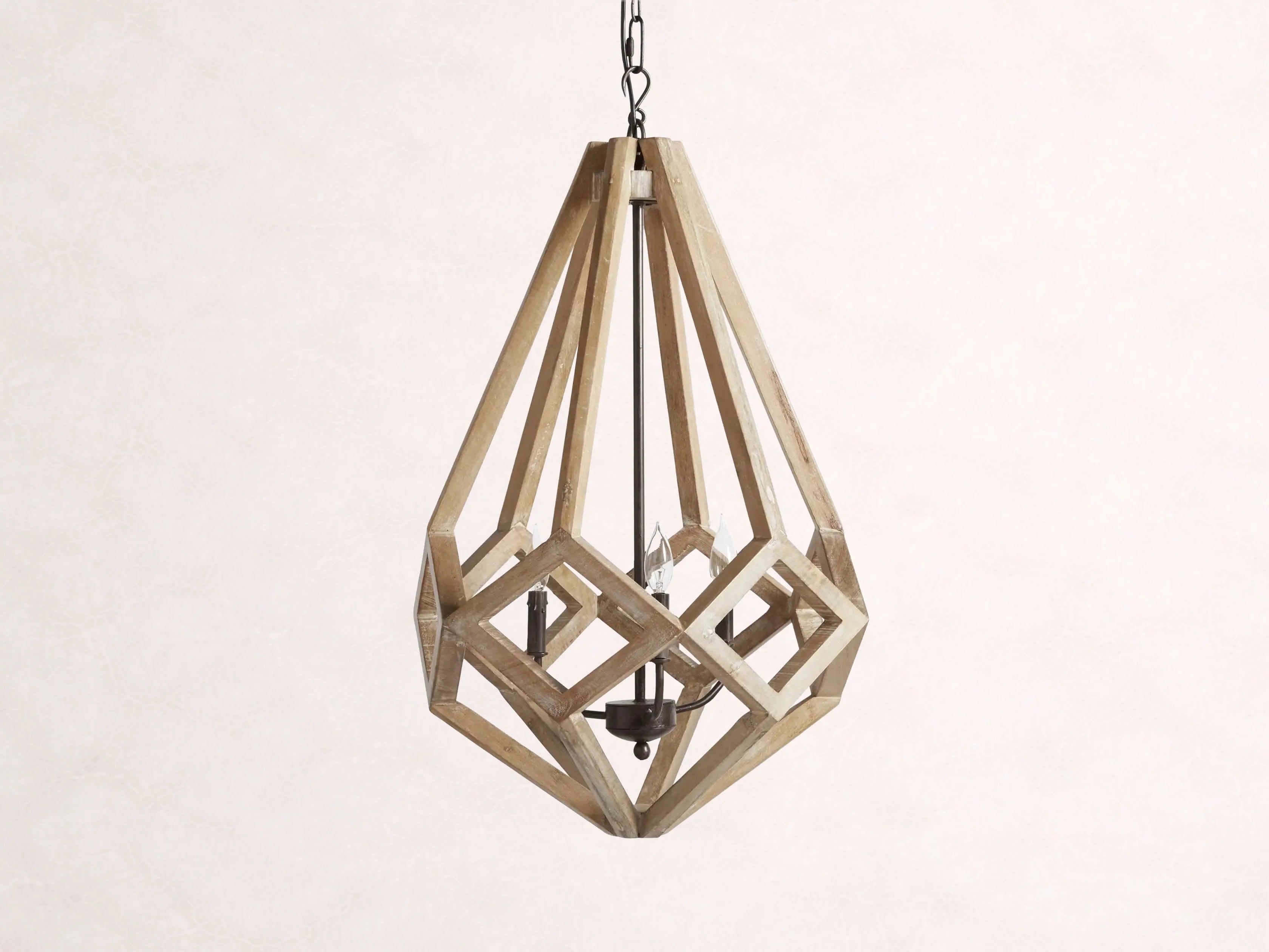 Wooden Prism Mango Wood Chandelier in Natural
