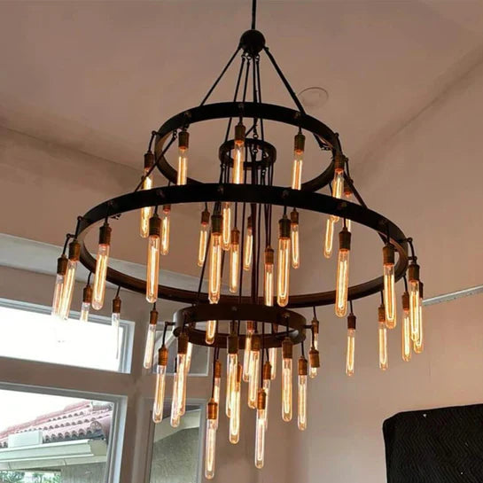 Retro-Inspired Metal Pendant Light Chandelier for Living Room / bedroom / staircase / villa
