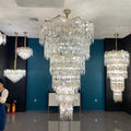 Oversized European Multi-Layers Golden Luxury Crystal Chandelier Villa / high-Ceiling / foyer