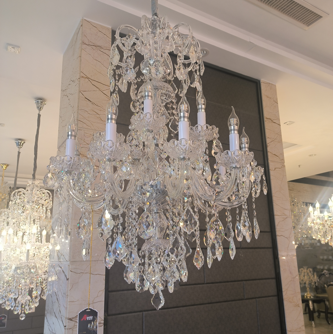 Luxury Classic Clear Crystal Chandelier for Foyer / staircase / entryway / hallway
