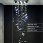Northern European Style K9 Crystal Floating Butterfly Chandelier for High-Ceiling