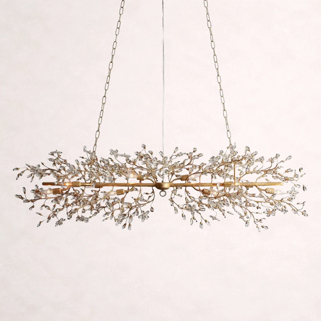 Crystal Flowers Fiore Linear Chandelier