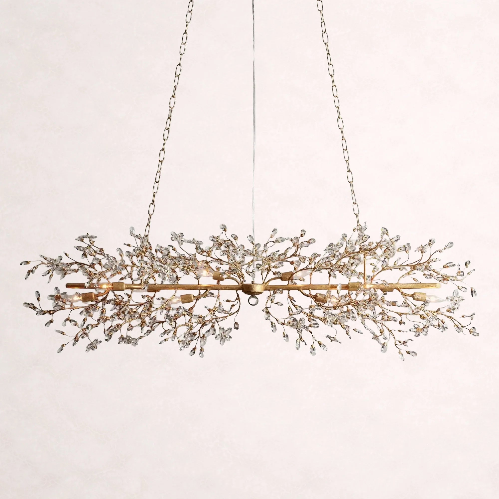 Crystal Flowers Fiore Linear Chandelier