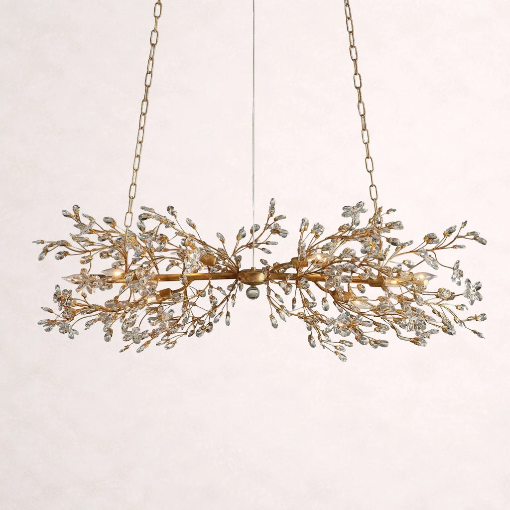 Crystal Flowers Fiore Linear Chandelier