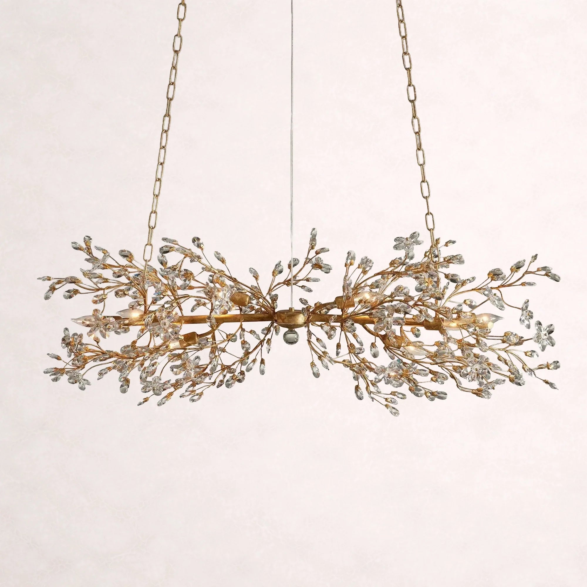 Crystal Flowers Fiore Linear Chandelier