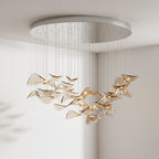 Galaxy Wave Floating Leaf Crystal Spiral Chandelier