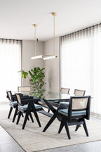 Minimalism Brass Ellipse LED Chandelier Horizontal Design for Kitchen Island and Dining Room
