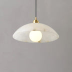 Alabaster Dome Pendant Light, Hanging Light for Living Room