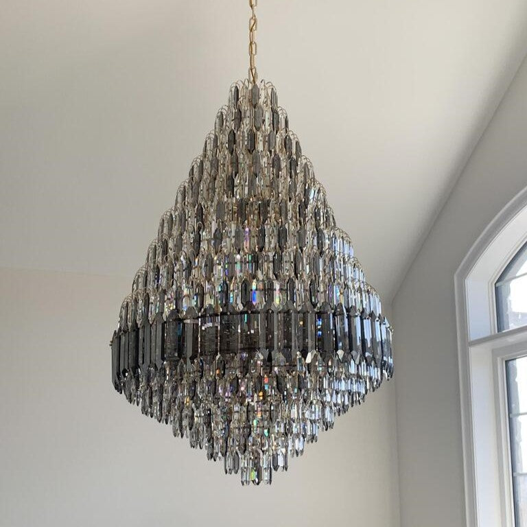 Staircase / foyer Chandelier with High Clarity Crystals Luxury Ceiling Light