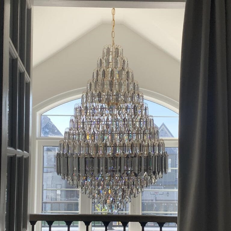 Staircase / foyer Chandelier with High Clarity Crystals Luxury Ceiling Light