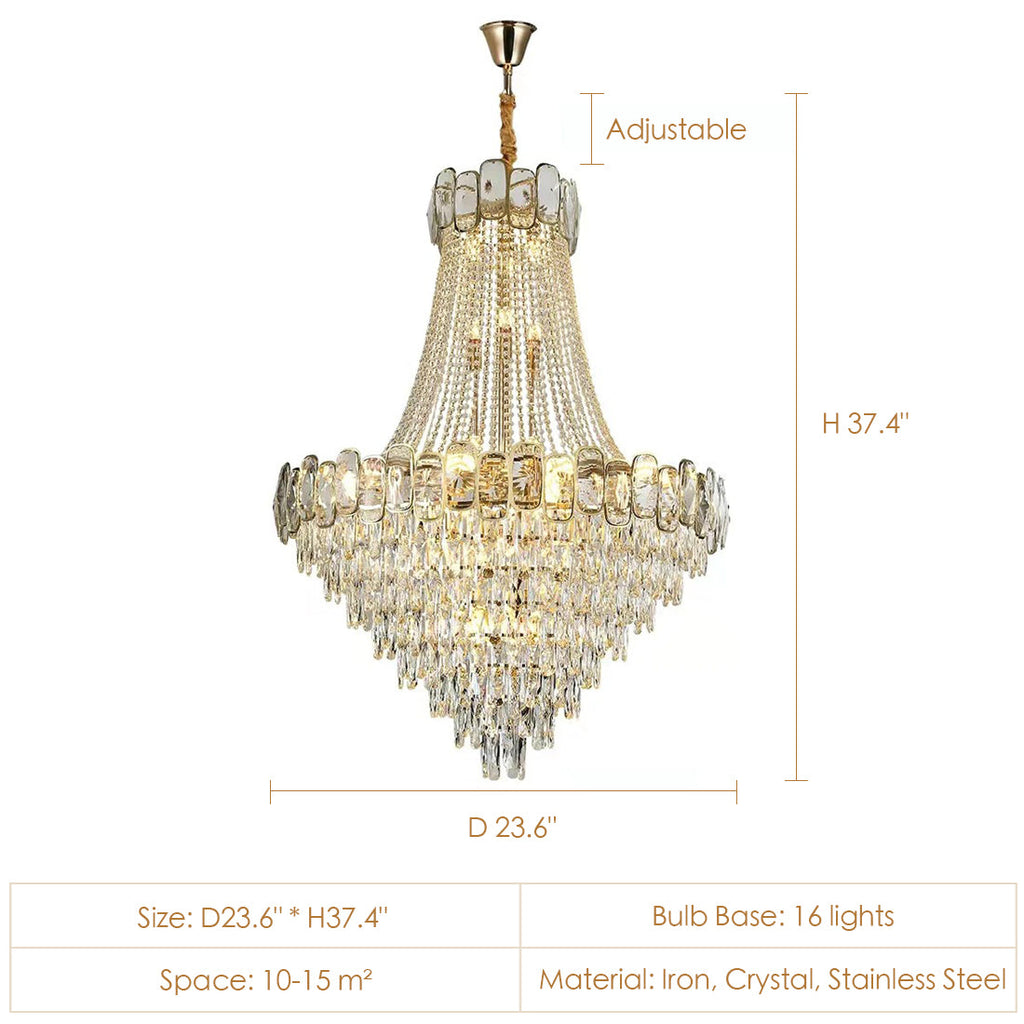 Foyer Staircase Chandelier Luxury K9 Crystal Ceiling Light for Living Room / Hallway