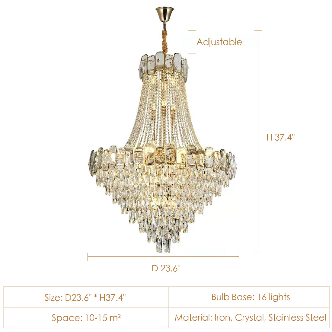 Foyer Staircase Chandelier Luxury K9 Crystal Ceiling Light for Living Room / Hallway