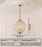 Vintage Sphere Crystal Chandelier with Dark Bronze or French Gold Finish – Designer Metal &