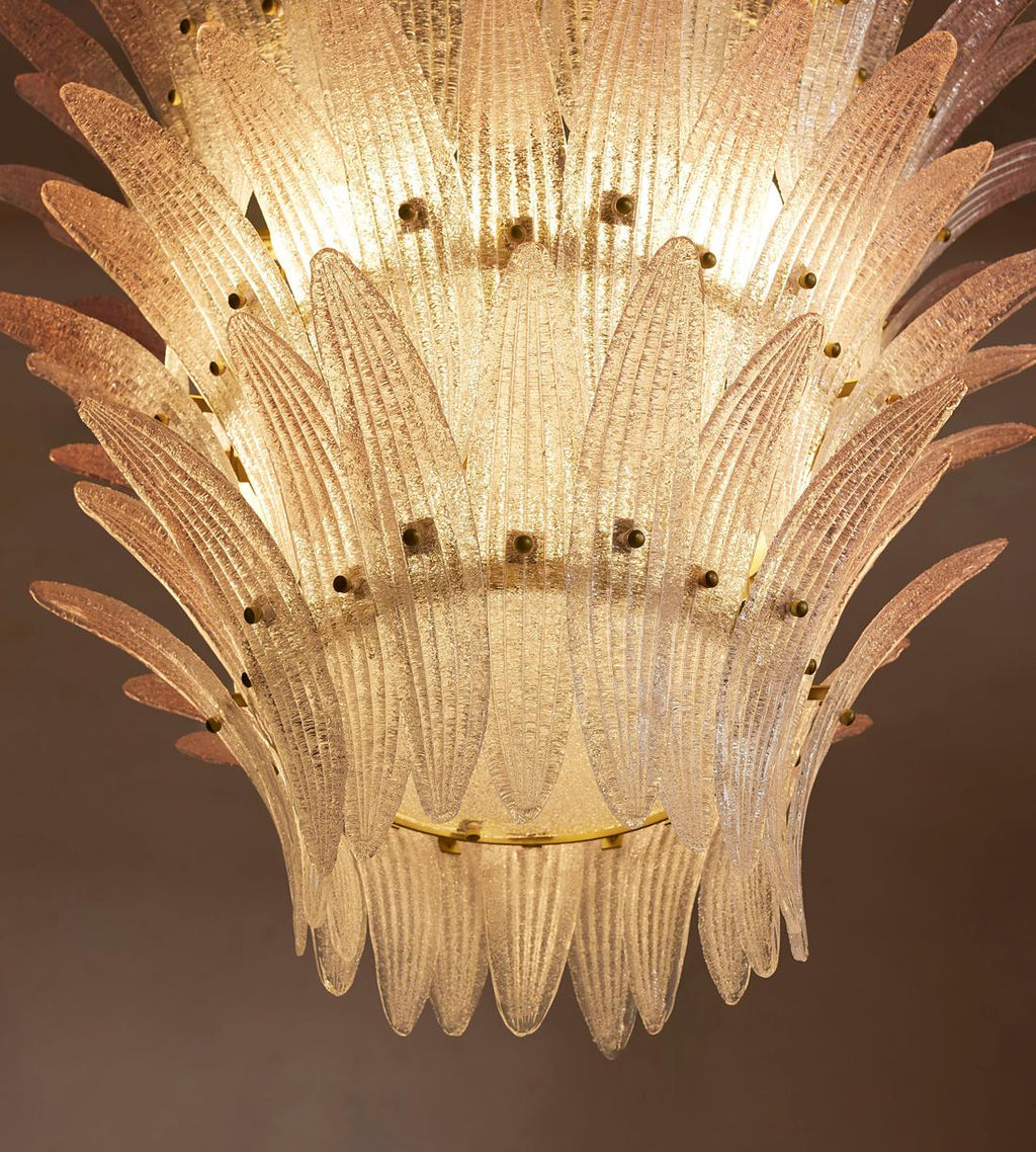 Treviso Pink Glass Chandelier 30-Inchw