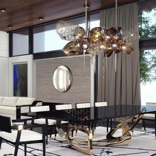 Glass Chandelier Italian Light Luxury Light for Dining Room / living Room