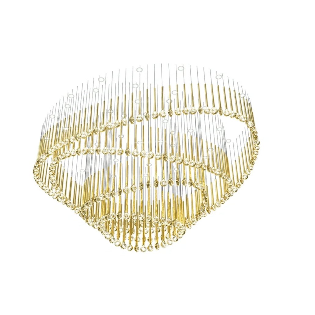 Modern Floating Long Gold Pendant Ceiling Chandelier for Living Room / high-Ceiling