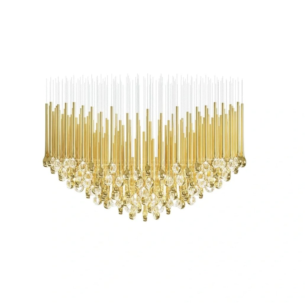 Modern Floating Long Gold Pendant Ceiling Chandelier for Living Room / high-Ceiling