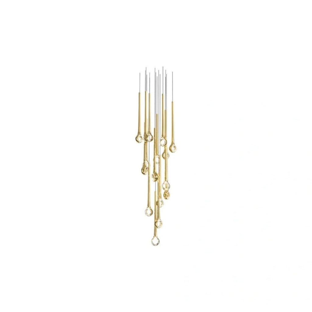 Modern Floating Long Gold Pendant Ceiling Chandelier for Living Room / high-Ceiling