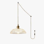Ribbed Spiral Pendant Swag Light