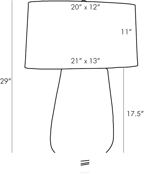 Deagan Table Lamp 17367-943 technical dimension drawing