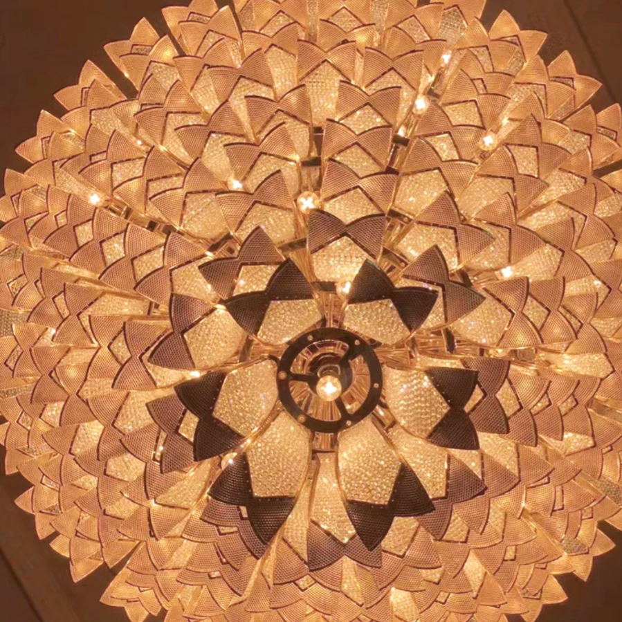 Extra Large Luxury Multi-Tier Gold Crystal Chandelier for Stairs / large High-Ceiling Room