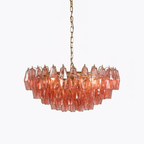 Pink Polygon Drop Chandelier
