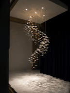 Galaxy Tidal Art Glass Crystal Spiral Chandelier