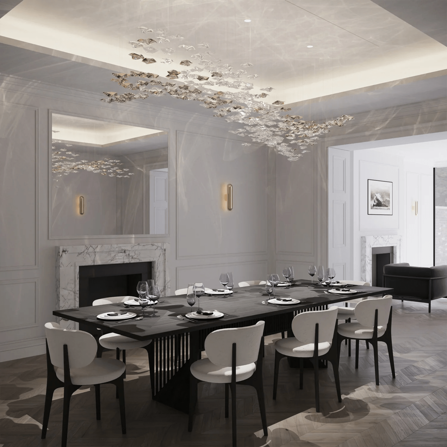 Tidal Stair Crystal Spiral Chandelier