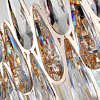 Modern Round / rectangular Raindrop Crystal Chandelier for Low-Ceiling