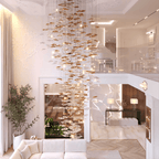 Galaxy Tidal Art Glass Crystal Spiral Chandelier