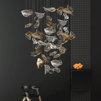 Galaxy Shake Leaves Crystal Spiral Chandelier