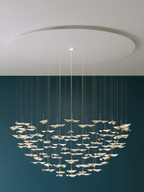 Galaxy Leaf Twisted Sculptural Meteor Shower Crystal Spiral Chandelier