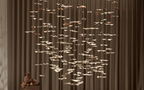Galaxy Leaf Twisted Sculptural Meteor Shower Crystal Spiral Chandelier