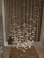Galaxy Leaf Twisted Sculptural Meteor Shower Crystal Spiral Chandelier
