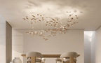 Galaxy Leaf Twisted Sculptural Meteor Shower Crystal Spiral Chandelier