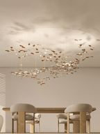 Galaxy Leaf Twisted Sculptural Meteor Shower Crystal Spiral Chandelier
