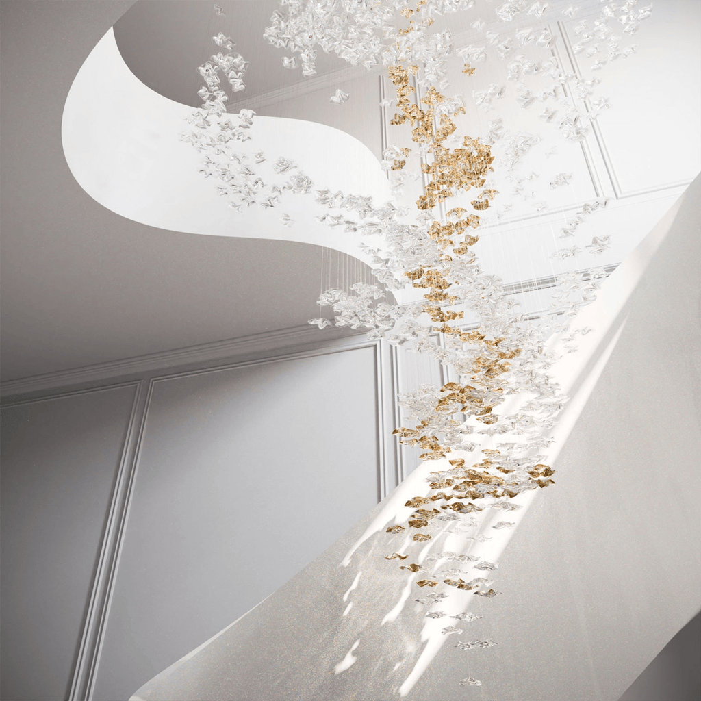 Tidal Stair Crystal Spiral Chandelier