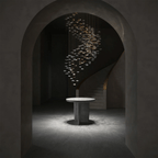 Tidal Stair Crystal Spiral Chandelier