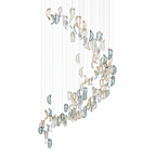 Galaxy Aqua Ripple Glass Meteor Shower Crystal Spiral Chandelier