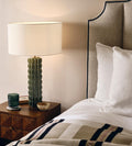 Green Ceramic Table Lamp with Fabric Shade - Erhaus product image 1