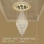 Large Foyer Crystal Chandelier Raindrop Crystal Flush Mount Ceiling Light for Entryway / Staircase