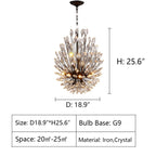Modern Iron Art Bouquet Shape Branch Crystal Chandelier for Living Room / dining Room / coffe Shops