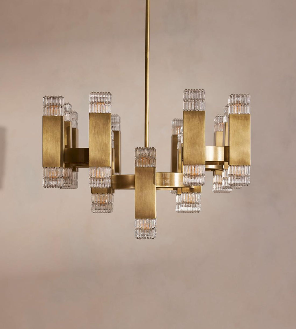 Kennedy Glass Chandelier 32-Inchw