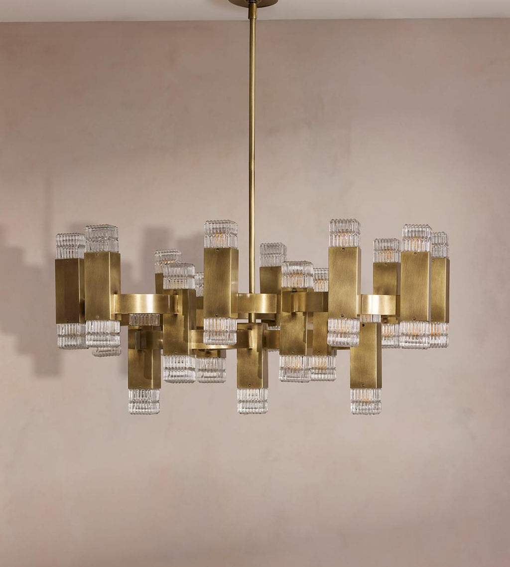 Kennedy Glass Chandelier 32-Inchw