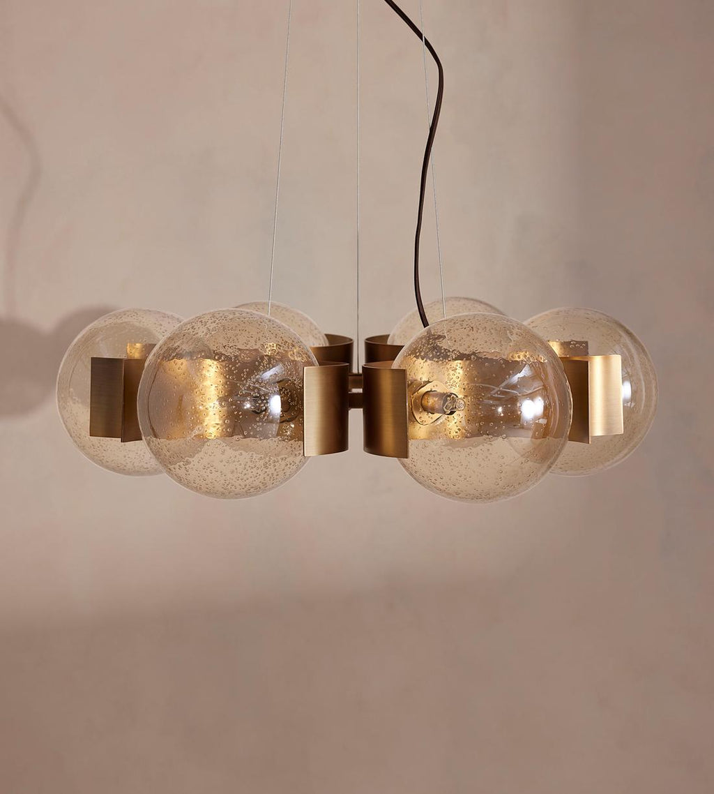 Antique Brass Globe Chandelier - Erhaus product image 5