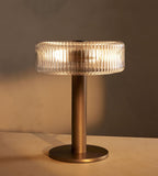 Fluted Glass Table Lamp in Antique Brass - Erhaus product image 2