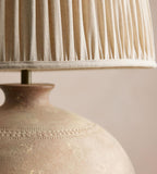 Low Ceramic Table Lamp with Linen Shade - Erhaus product image 5