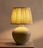 Low Ceramic Table Lamp with Linen Shade - Erhaus product image 2