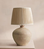 Low Ceramic Table Lamp with Linen Shade - Erhaus product image 3